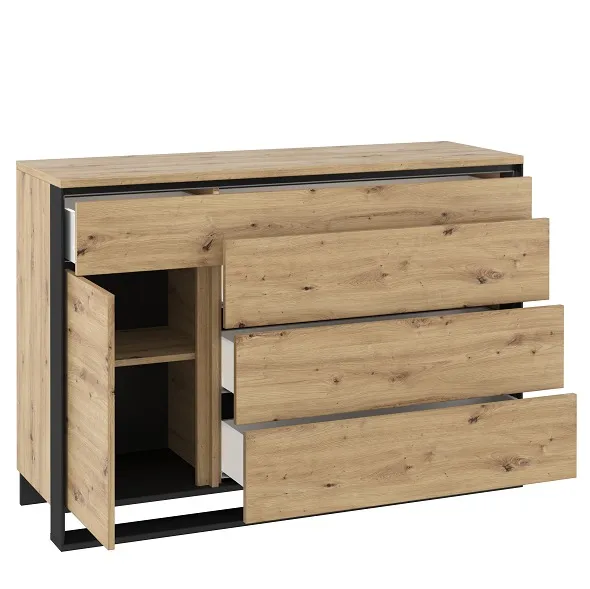 Komoda z oświetleniem QUANT QA-08 - dąb artisan/czarny