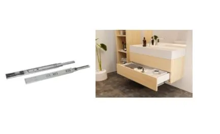 Prowadnica PK10 kulkowa TITAN hamulec/push to open dł. 50 cm, udźwig 35 kg H=45 mm
