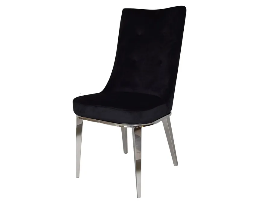 Krzesło klubowe welurowe CY6163 - czarny