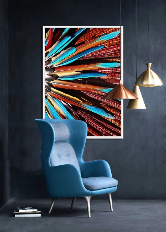 Obraz pióra TOIG22802 104x144 cm - wielokolorowy