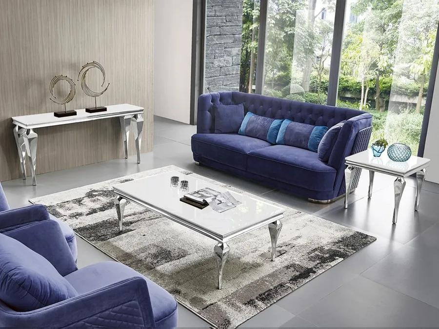Konsola szklany blat F951 160x40x75 cm - biały