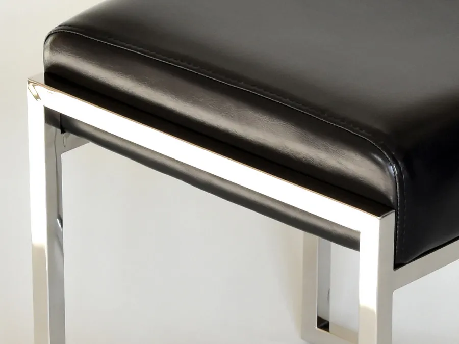 Taboret elegancki Y1023 43x37x44 cm - czarny
