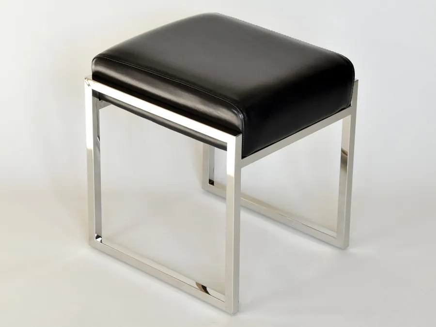 Taboret elegancki Y1023 43x37x44 cm - czarny
