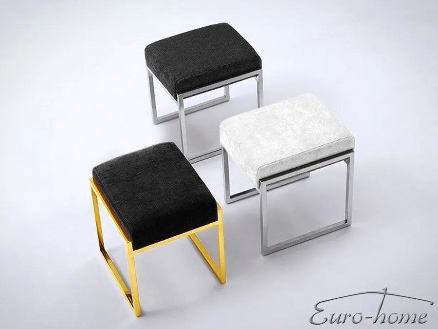 Taboret elegancki Y1023 43x37x44 cm - czarny