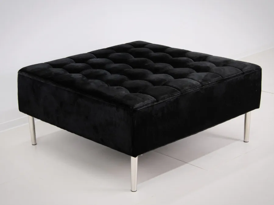 Pufa kwadratowa welurowa POUF001 - czarny