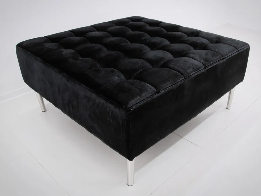Pufa kwadratowa welurowa POUF001 - czarny