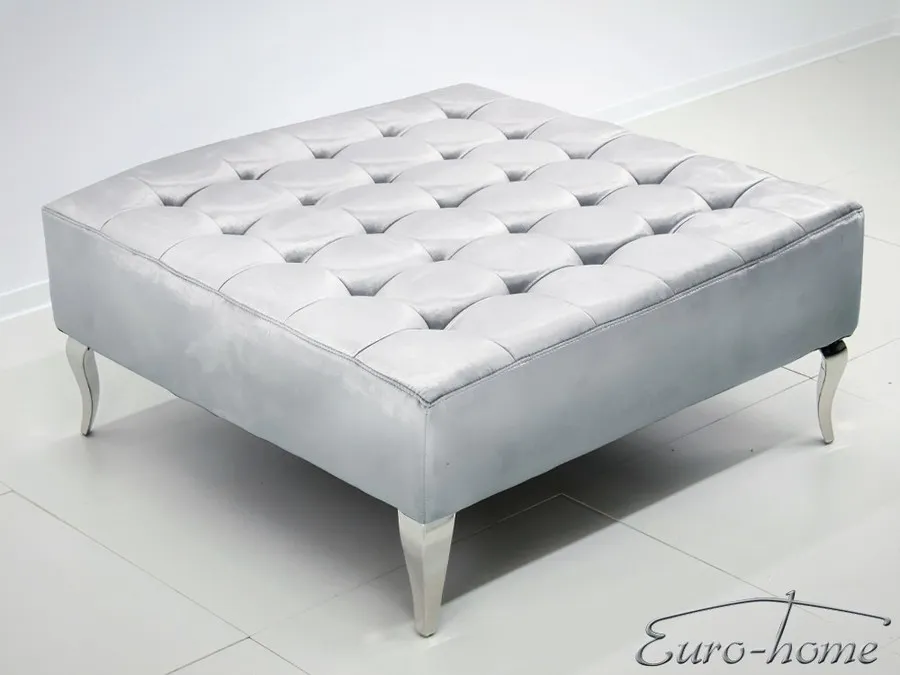 Pufa kwadratowa pikowana POUF002 - srebrny