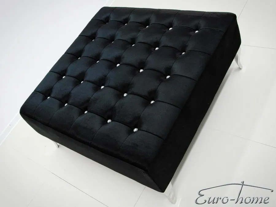 Pufa kwadratowa pikowana POUF002 - czarny