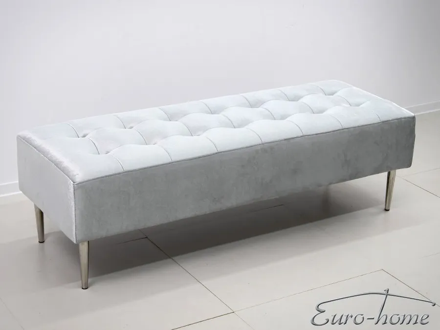 Pufa podłużna pikowana POUF005 - srebrny