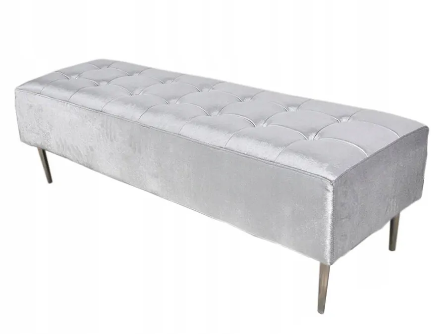 Pufa podłużna pikowana POUF005 - srebrny