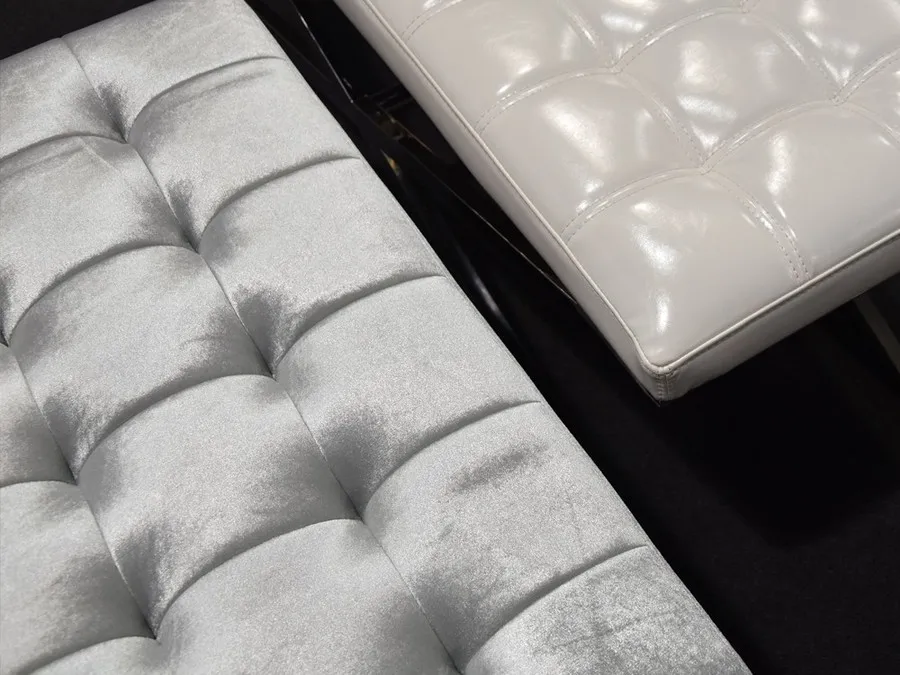 Pufa podłużna pikowana POUF005 - srebrny