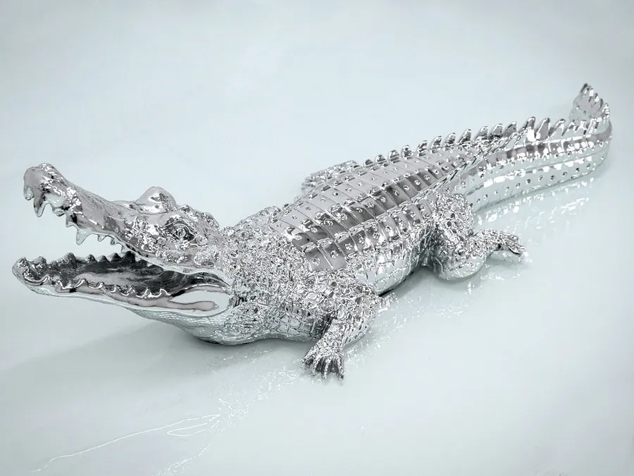 Figura KROKODYL 2053 - srebrny