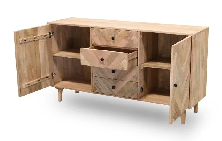 Komoda 150 cm PARQUET - drewno mango