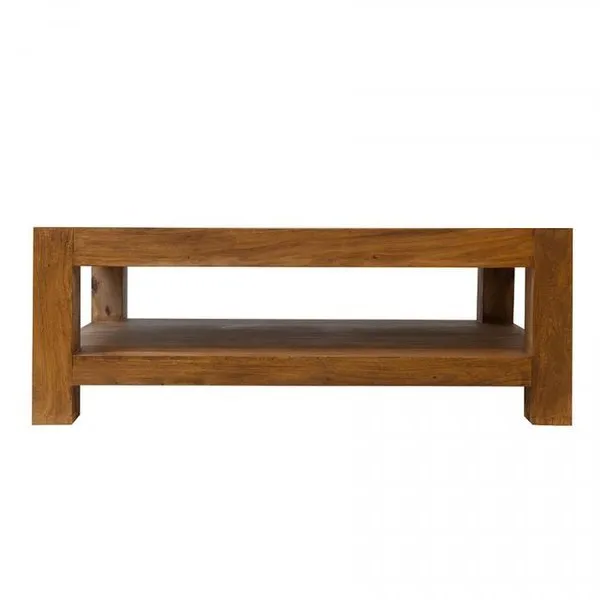 Stolik kawowy z półką drewniany VERONA 120x70 - palisander teak