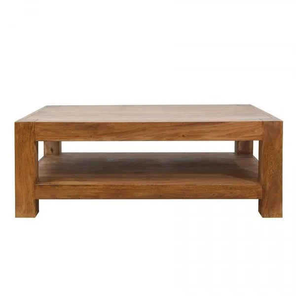 Stolik kawowy z półką drewniany VERONA 120x70 - palisander teak