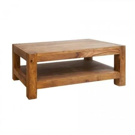 Stolik kawowy z półką drewniany VERONA 120x70 - palisander teak