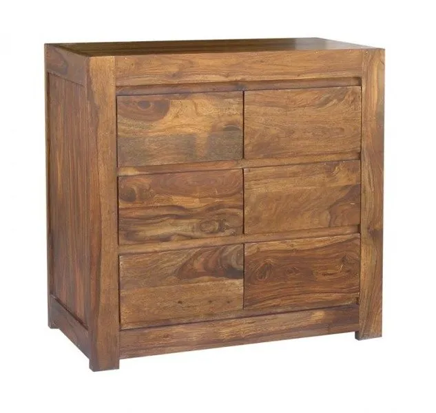 Komoda drewniana MILANO 6 szuflad - palisander miodowy