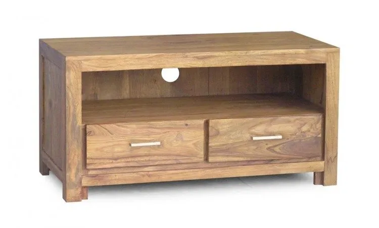 Szafka RTV drewniana MODENA 2 szuflady - palisander teak