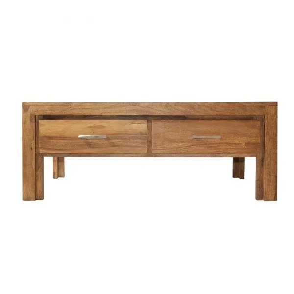 Stolik kawowy drewniany z dwiema szufladami MODENA - palisander teak