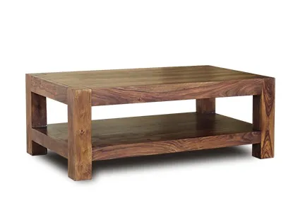 Stolik kawowy z półką drewniany VERONA 120x70 - palisander miodowy