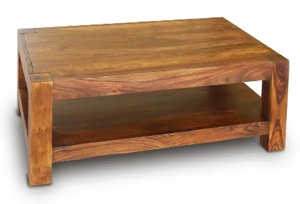 Stolik kawowy z półką drewniany VERONA 120x70 - palisander miodowy