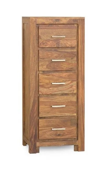 Komoda drewniana wysoka MODENA 5 szuflad - palisander miodowy