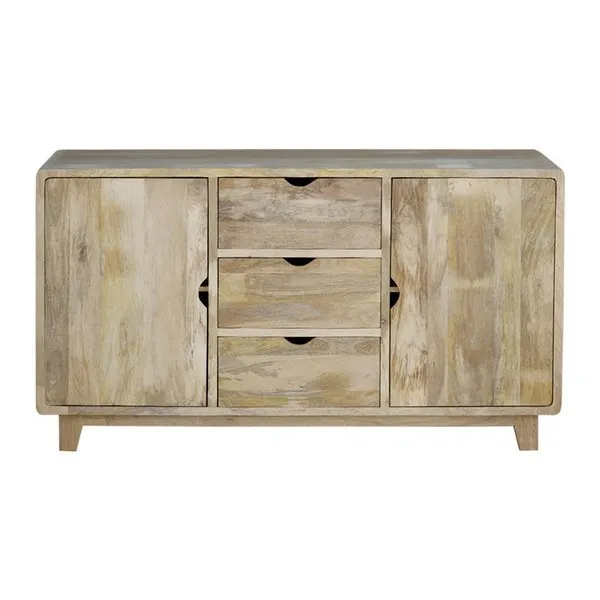 Komoda 3 szuflady 2 drzwi drewniana RETRO