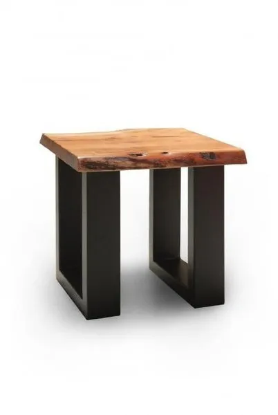 Stolik kawowy drewniany industrialny 40x40 - akacja naturalna