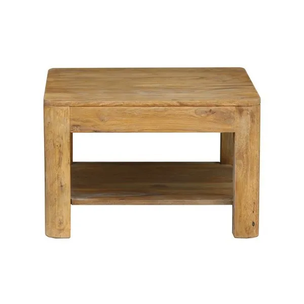Stolik kawowy drewniany z półką BARI mały - palisander teak