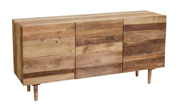 Komoda drewniana 3-drzwiowa CENTURY RUSTIC - stare drewno
