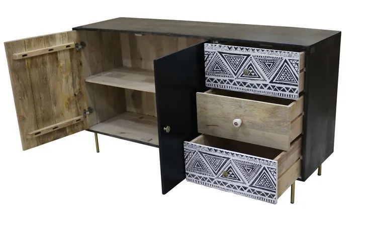 Komoda drewniana BOHO - mango naturalne