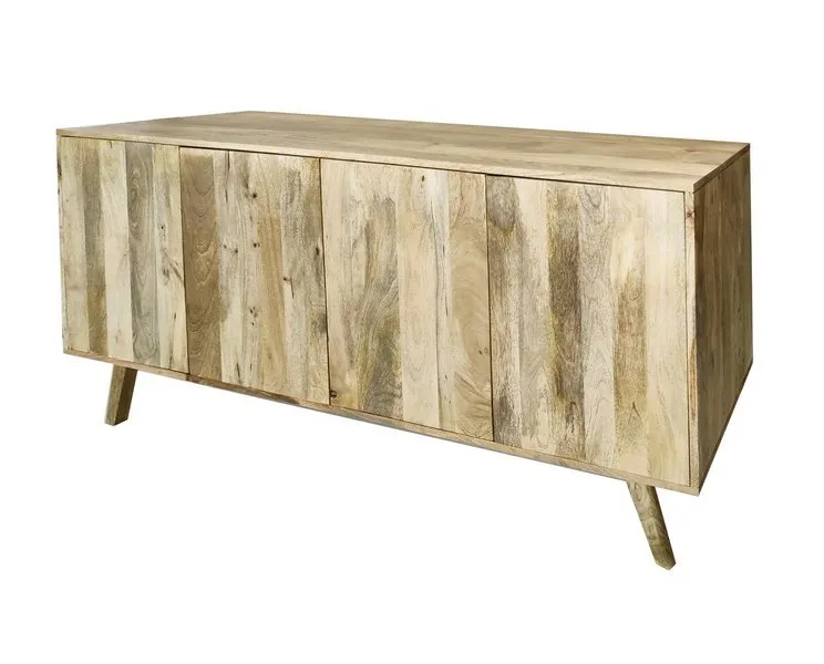 Komoda drewniana 4-drzwiowa STOCKHOLM - mango naturalne