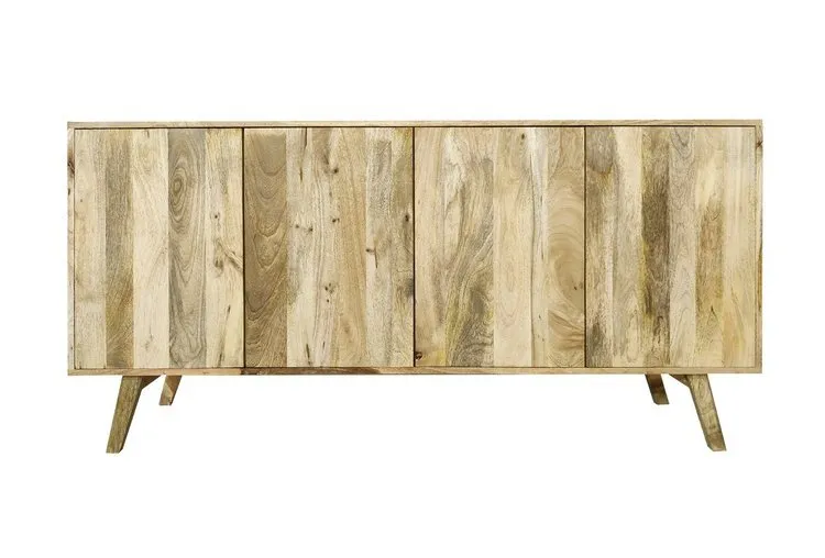 Komoda drewniana 4-drzwiowa STOCKHOLM - mango naturalne