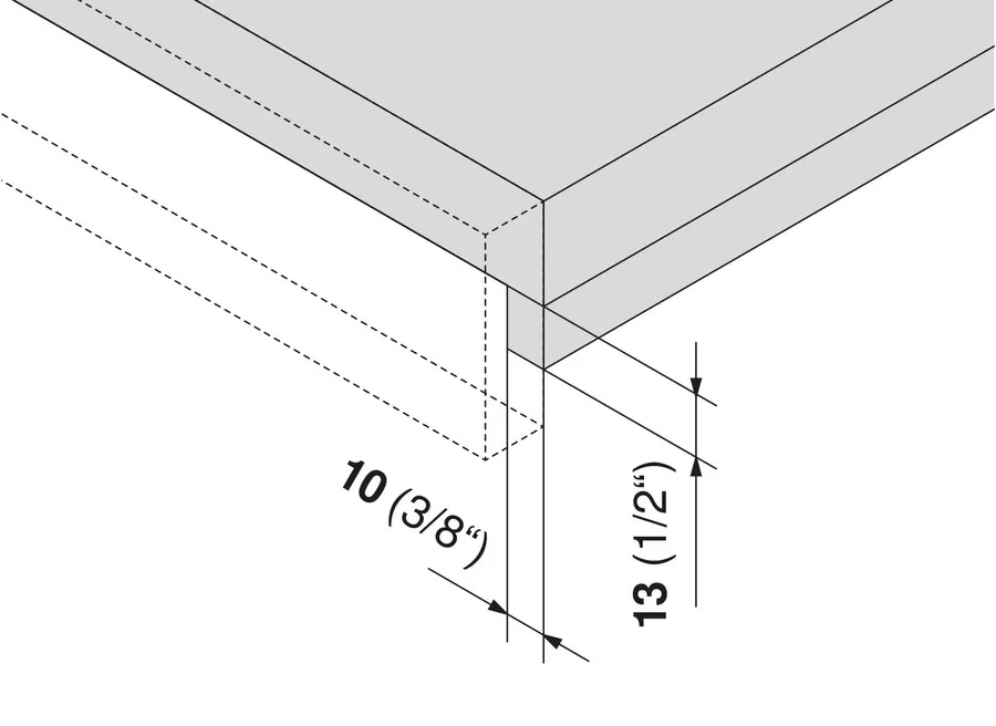 Blokada szuflady tackowej TANDEM 560H, 561H / MOVENTO 760H, 766H - ciemnoszary / gr. boku 16 mm