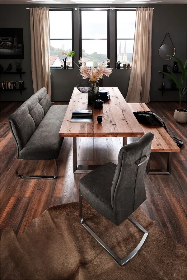 Ławka drewniana CASTELLO 160x40 - stal