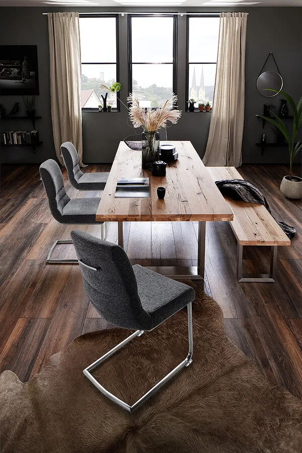 Ławka drewniana CASTELLO 220x40 - stal