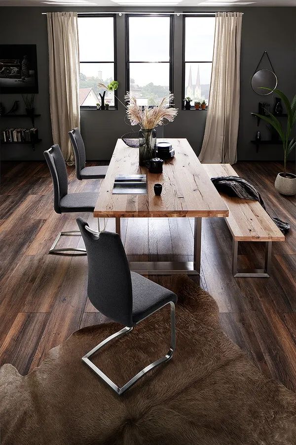 Ławka drewniana CASTELLO 220x40 - stal