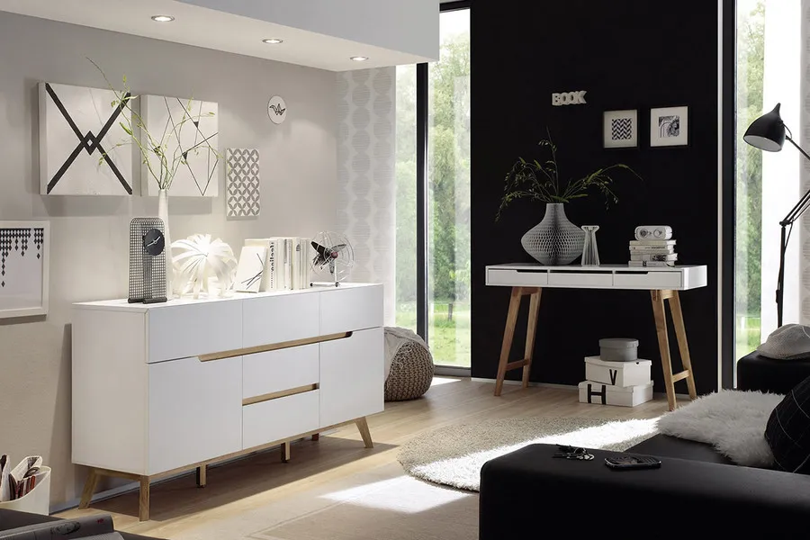 Komoda 3-drzwiowa z 6 szufladami CERVO 45 - biały mat