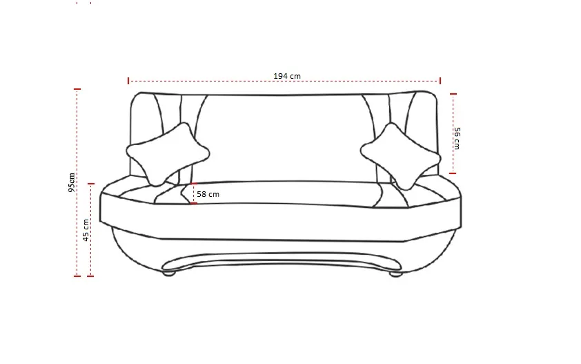 Sofa rozkładana EWA II - tkanina Alova 04/Alova 46