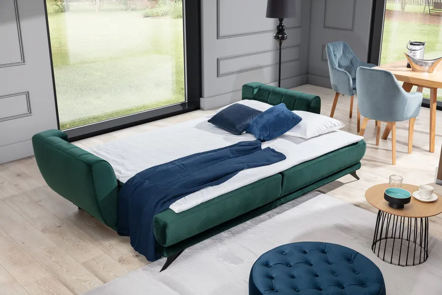 Sofa rozkładana z bokami MEGIS - tkanina Riviera 38