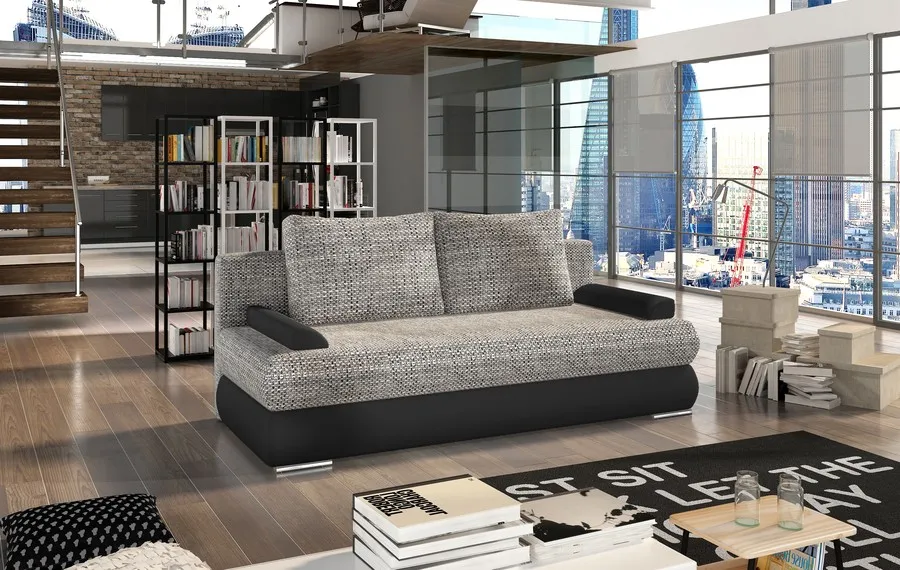 tkanina Berlin 01/ekoskóra Soft 11 Sofa rozkładana MILO - tkanina Berlin 01/ekoskóra Soft 11