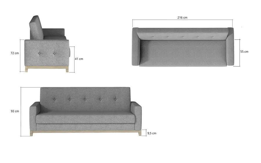 Sofa rozkładana SELENE - tkanina Sawana 21