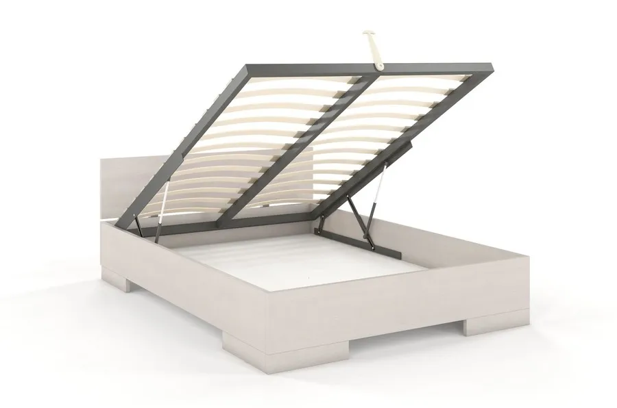 Łóżko drewniane sosnowe ze skrzynią na pościel SPECTRUM Maxi&ST 180x200 - biały
