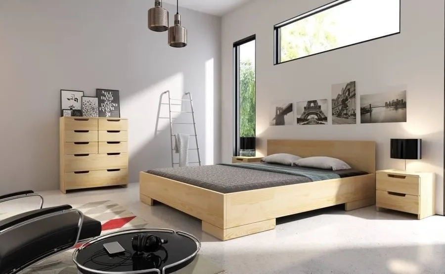 Łóżko drewniane sosnowe SPECTRUM Maxi&Long 180x220 - naturalny