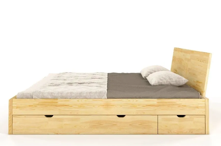 Łóżko drewniane sosnowe z szufladami VESTRE Maxi&DR 180x200 - naturalny