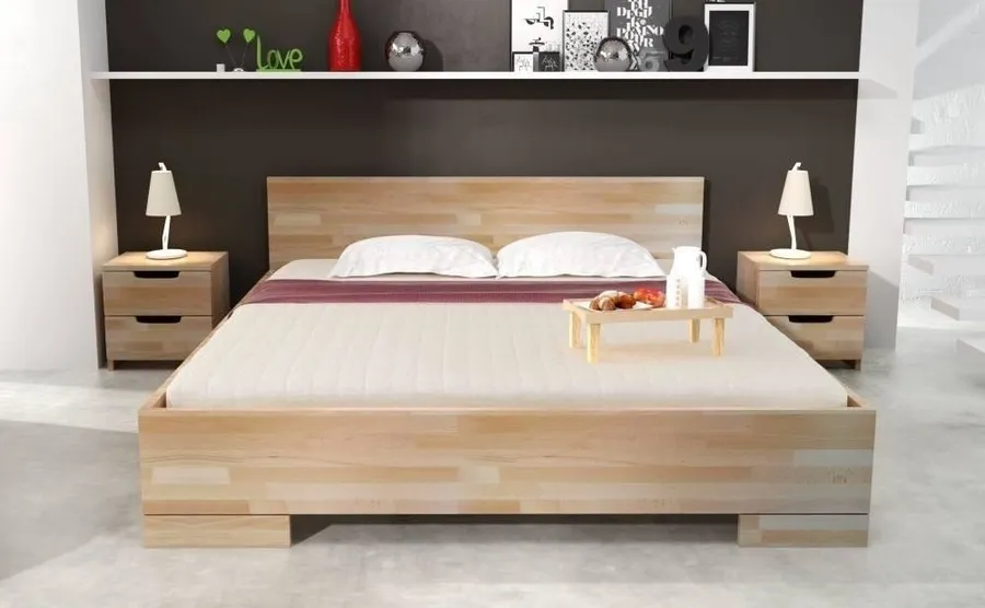 Szafka nocna drewniana bukowa SPECTRUM wysoka - naturalny