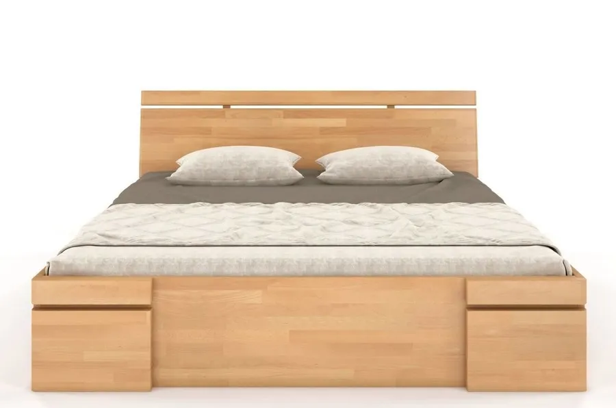 Łóżko drewniane bukowe z szufladami SPARTA Maxi&DR 120x200 - naturalny