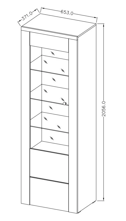 Witryna 1-drzwiowa LARONA 05 - orzech satin/touchwood