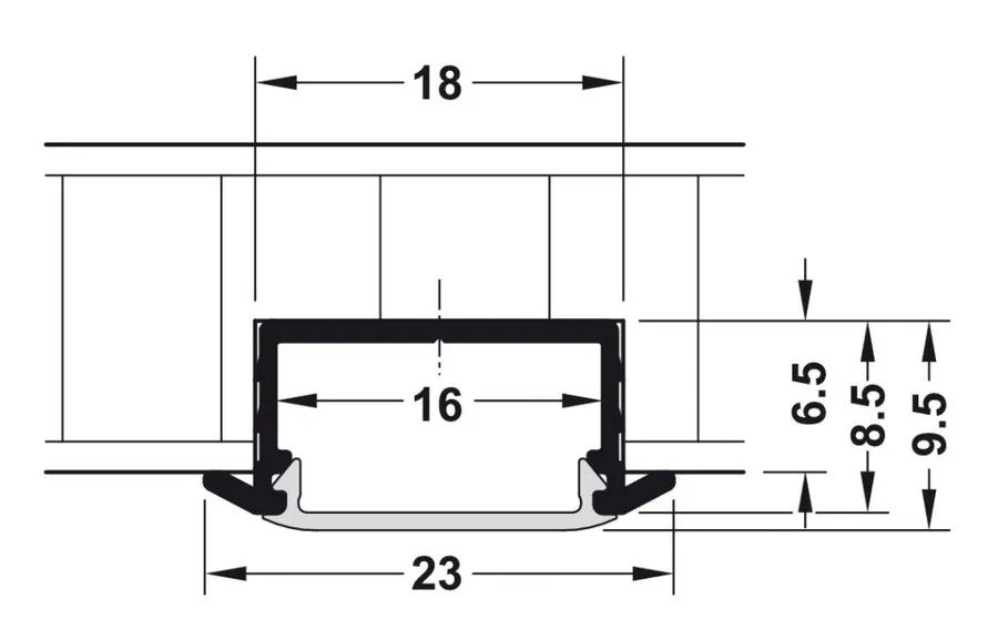 Profil wpuszczany LOOX 1190 do taśm LED 10 mm - aluminium/biały / gł. 6.5 mm / dł. 250 cm