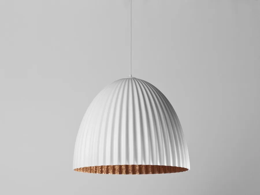 Lampa wisząca PLISSART M - biały/miedziany